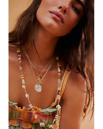 Free People Oversized Coin Necklace At In Mixed Metal - White