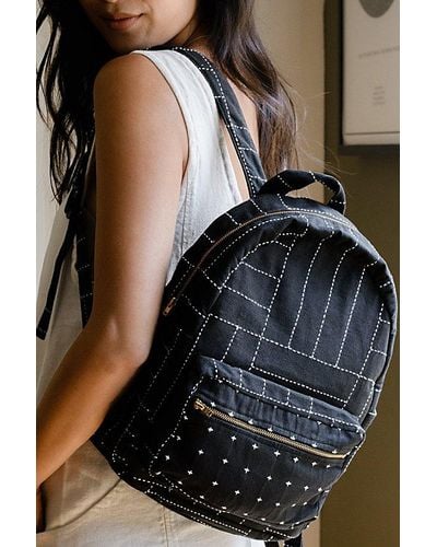 Free People Anchal Small Crosshatch Backpack - Black