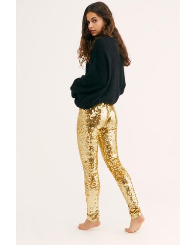 Free People Staying Alive Leggings By Jen's Pirate Booty - Metallic