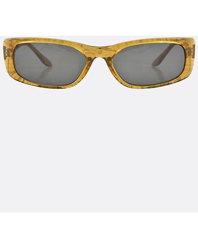 Free People Giant Vintage Hoja Slim Rectangle Unisex Cat-eye Sunglasses - Yellow