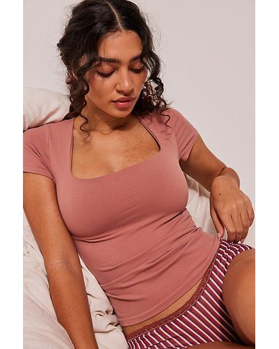 Intimately By Free People Clean Lines Sunfade Ba - Red