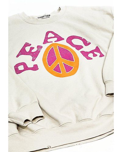 Free People Hatch General Store Distressed Peace Sweatshirt - Pink
