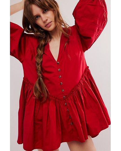 Free People Wrapped In Love Tunic - Red