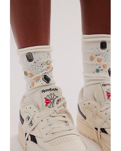 Free People Winnie Embellished Socks - White