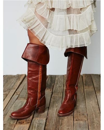 Free People Vintage '70s Frye Tall Boots - Brown