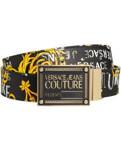 Versace Logo Couture Leather Belt - Black