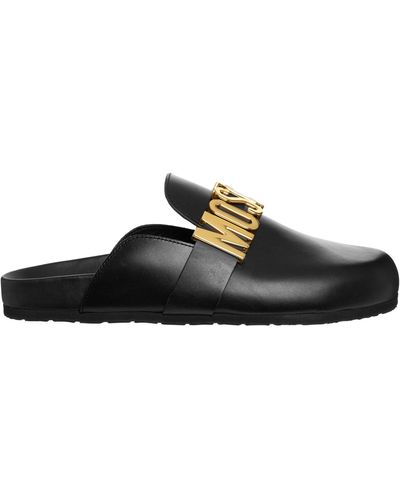 Moschino Black Leather Sandals