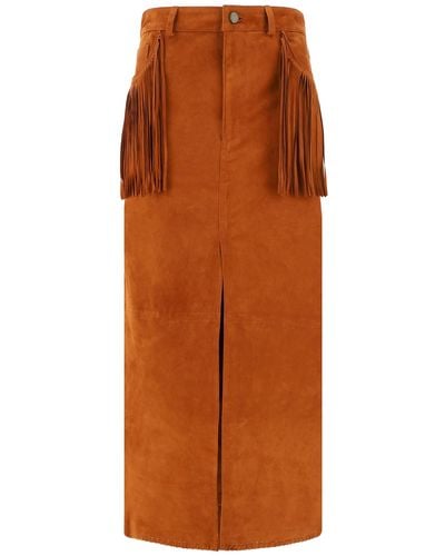 Wild Cashmere Maxi Skirt - Brown
