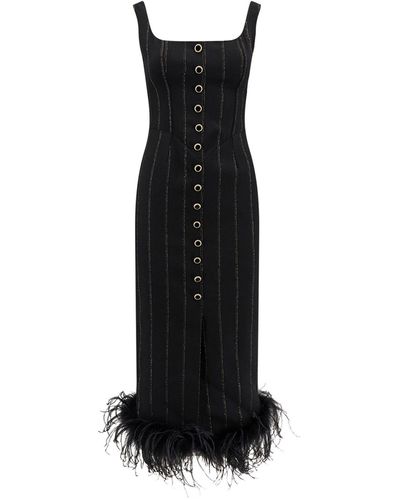 Alessandra Rich Midi Dress - Black