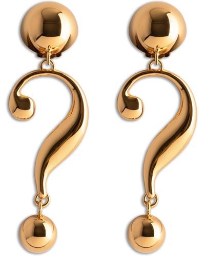 Moschino Double Question Mark Earrings - Metallic