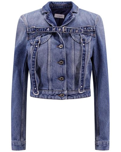 Off white top denim jacket womens