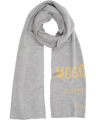 Moschino Viscose Wool Scarf - Grey