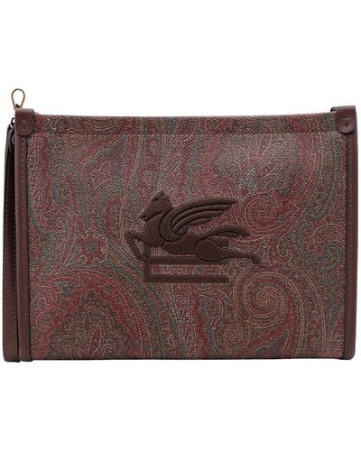 Etro Paisley Clutch - Brown