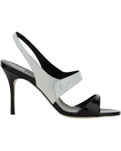 Manolo Blahnik Climnetra Fabio Heeled Sandals - Metallic