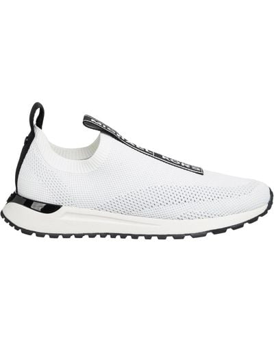 Michael Kors Bodie Logo Embossed Stretch Knit Slip-on Sneaker - White