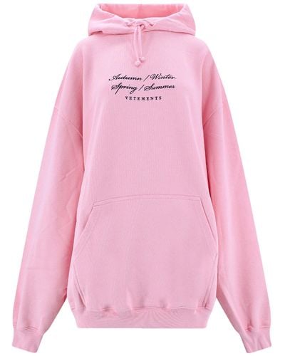 Vetements Cotton Blend Sweatshirt 4 Seasons Logo - Pink