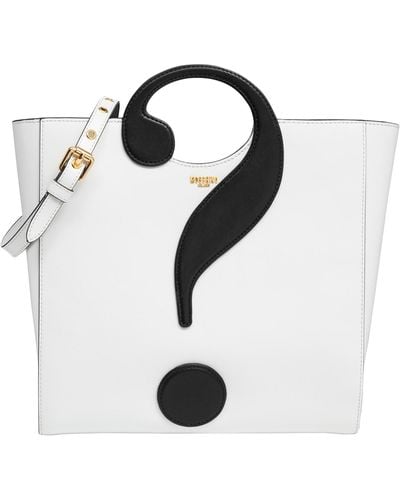 Moschino Shopping bag question mark - Bianco