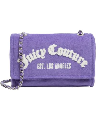 Juicy Couture Purple Purse with Juicy Monogram Print in Silver NWT | Purple  purse, Monogram prints, Suede tote