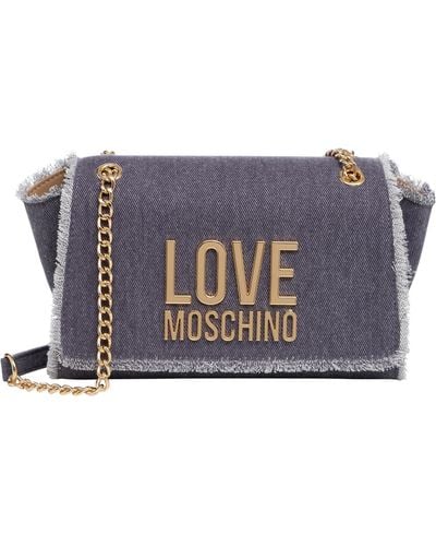 Love Moschino Borsa a spalla metal logo - Grigio