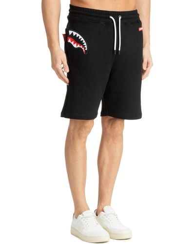 Sprayground Label Shark Track Shorts - Black