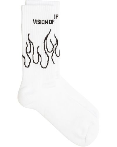 Vision Of Super Flames Socks - White