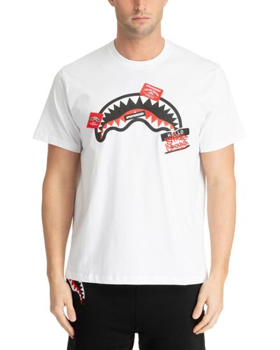 Sprayground T-shirt label shark - Bianco