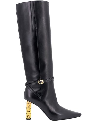 Givenchy Stivali sopra il ginocchio in pelle glamour - Nero