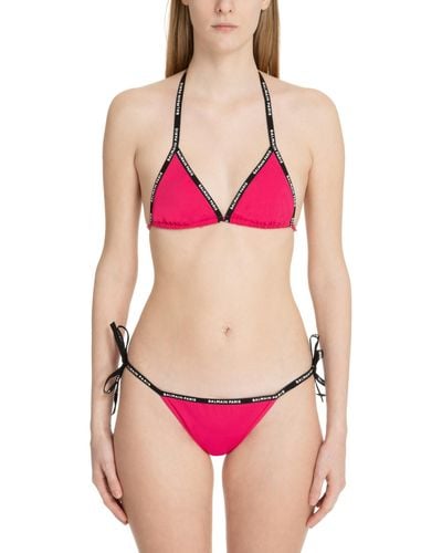 Balmain Logo Bikini - Red