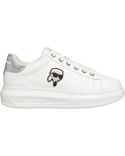 Karl Lagerfeld Sneakers in pelle con dettagli glitter - Bianco