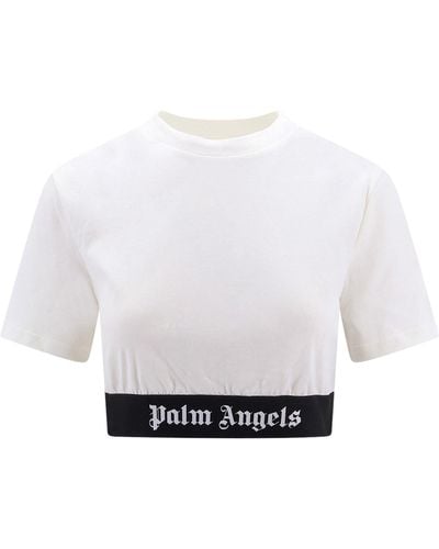 Palm Angels Classic Logo Crop Top - White