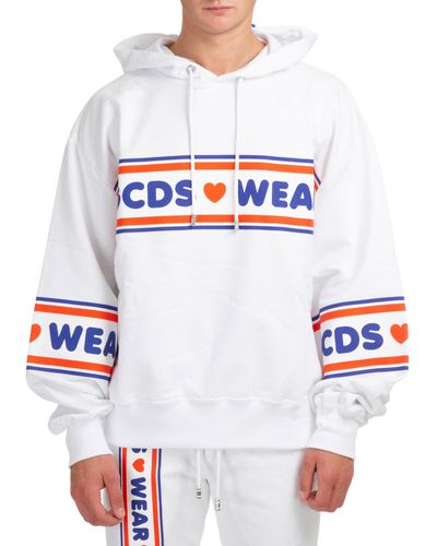 Gcds Hoodie Sweatshirt Sweat Logo Cute Tape - White