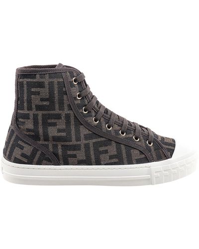 Fendi Sneakers alte domino - Marrone