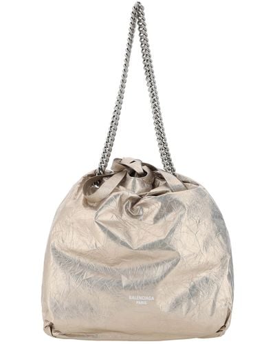 Balenciaga Crush Bucket Bag - Natural