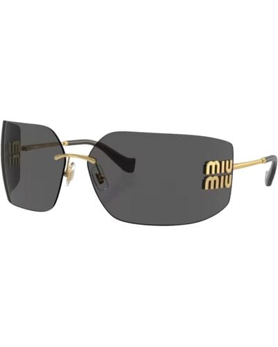 Miu Miu Mu 54ys Square-frame Metal Sunglasses - Gray