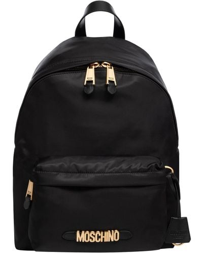 Moschino Logo Lettering Backpack - Black