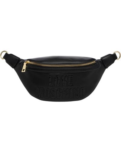 Love Moschino Sparkling Logo Belt Bag - Black