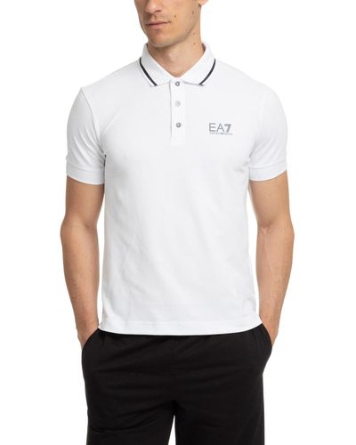 EA7 Core Identity Cotton Polo Shirt - White