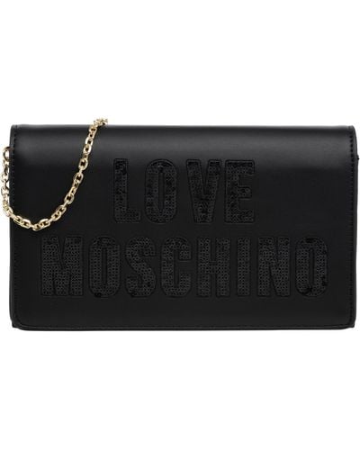 Love Moschino Sparkling Logo Crossbody Bag - Black