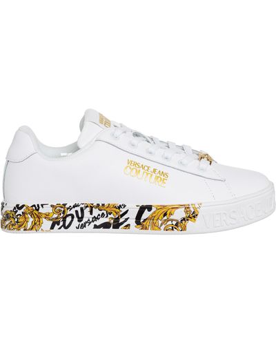 Versace Court 88 Logo Brush Couture Trainers - White