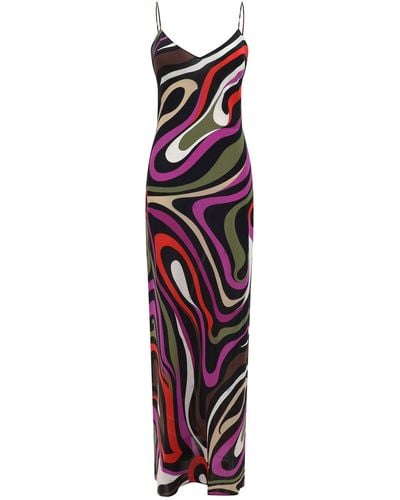 Emilio Pucci Printed Silk Long Dress - Multicolor