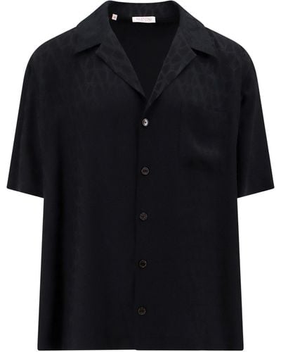 Valentino Toile Iconographe Short Sleeve Shirt - Black