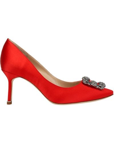 Manolo Blahnik Hangisi Court Shoes - Red