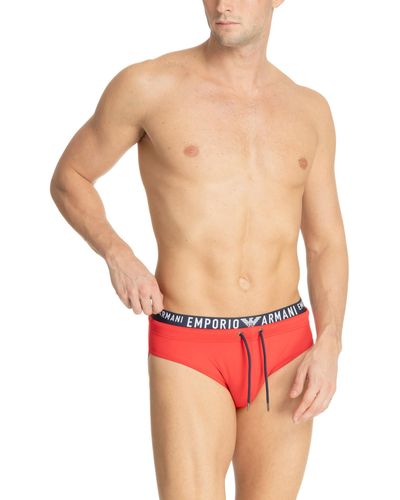 Emporio Armani Swim Briefs - Red