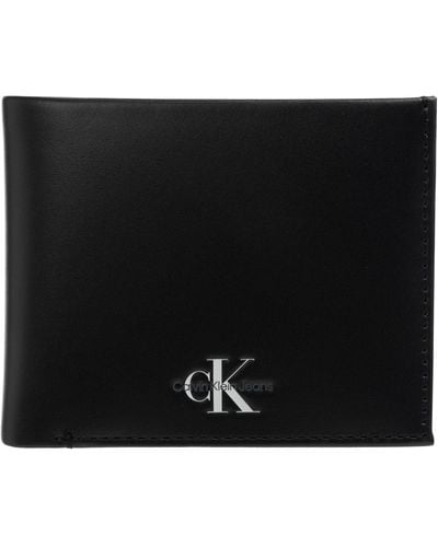 Calvin Klein Monogram Soft Bifold W/coin Wallets - Black
