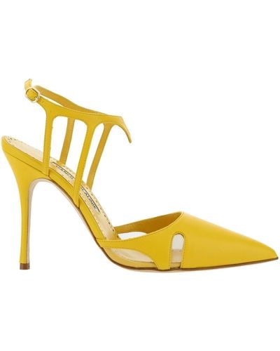 Manolo Blahnik Arcadia Fabio Court Shoes - Yellow
