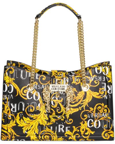 Versace Logo Couture Shoulder Bag - Yellow