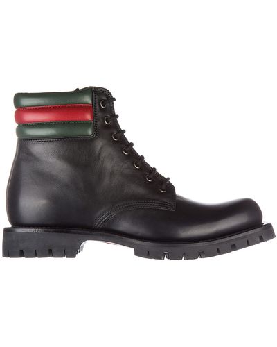 Gucci Web Pantoufle Ankle Boots - Black