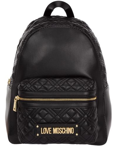 Love Moschino Plaque-logo Backpack - Black