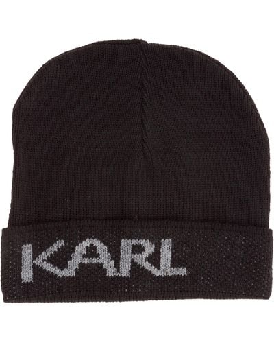 Karl Lagerfeld Cuffia berretto uomo karl logo - Nero