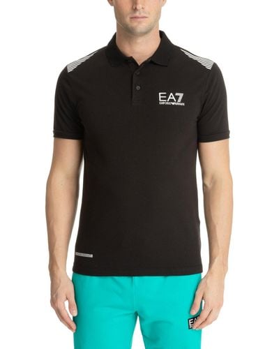 EA7 Natural Ventus 7 Polo Shirt - Black